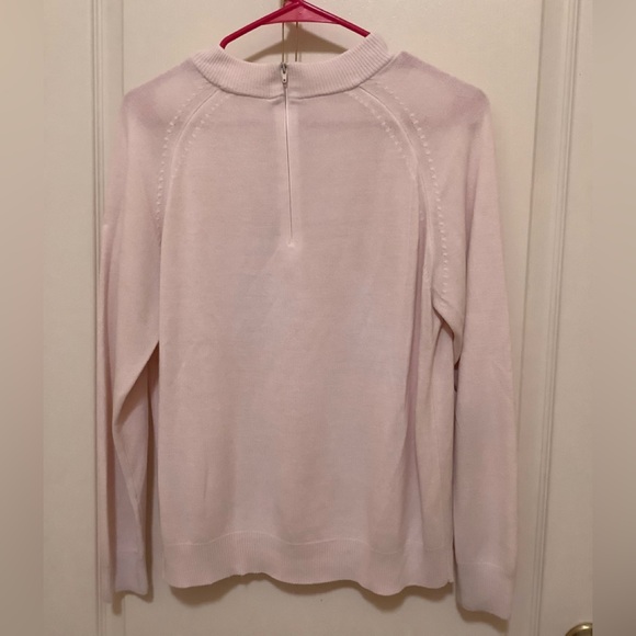 Pink soft sweater long sleeves zipper back size L nice for the colder weather 💕 - Picture 2 of 12